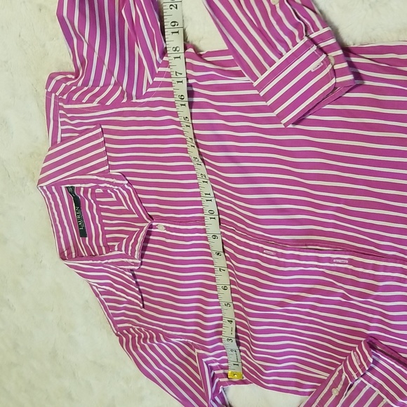 Lauren Ralph Lauren Shirt Womens Size 8P Petite Striped Button Preppy - Picture 6 of 7